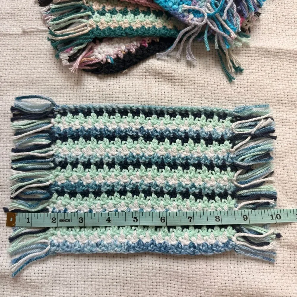 Handmade Crochet Boho Mug Rugs / Oversized Coasters set of 4